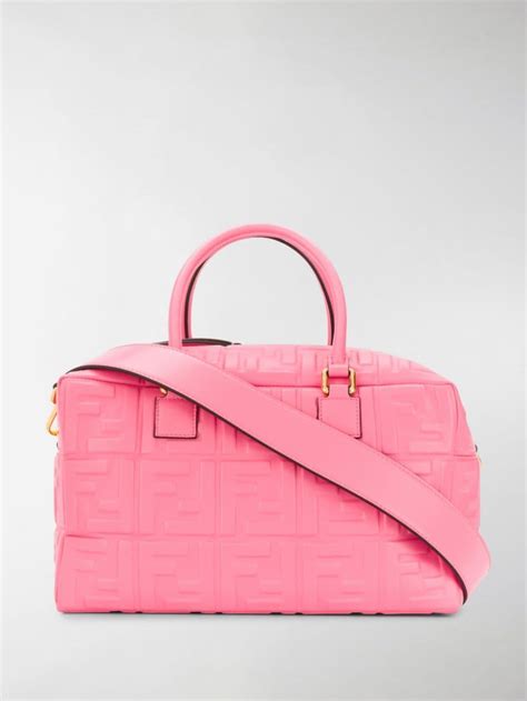 pink fendi handbag|Fendi pink leather Boston bag.